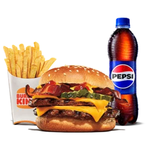 Combo hamburguesa doble con queso y bacon